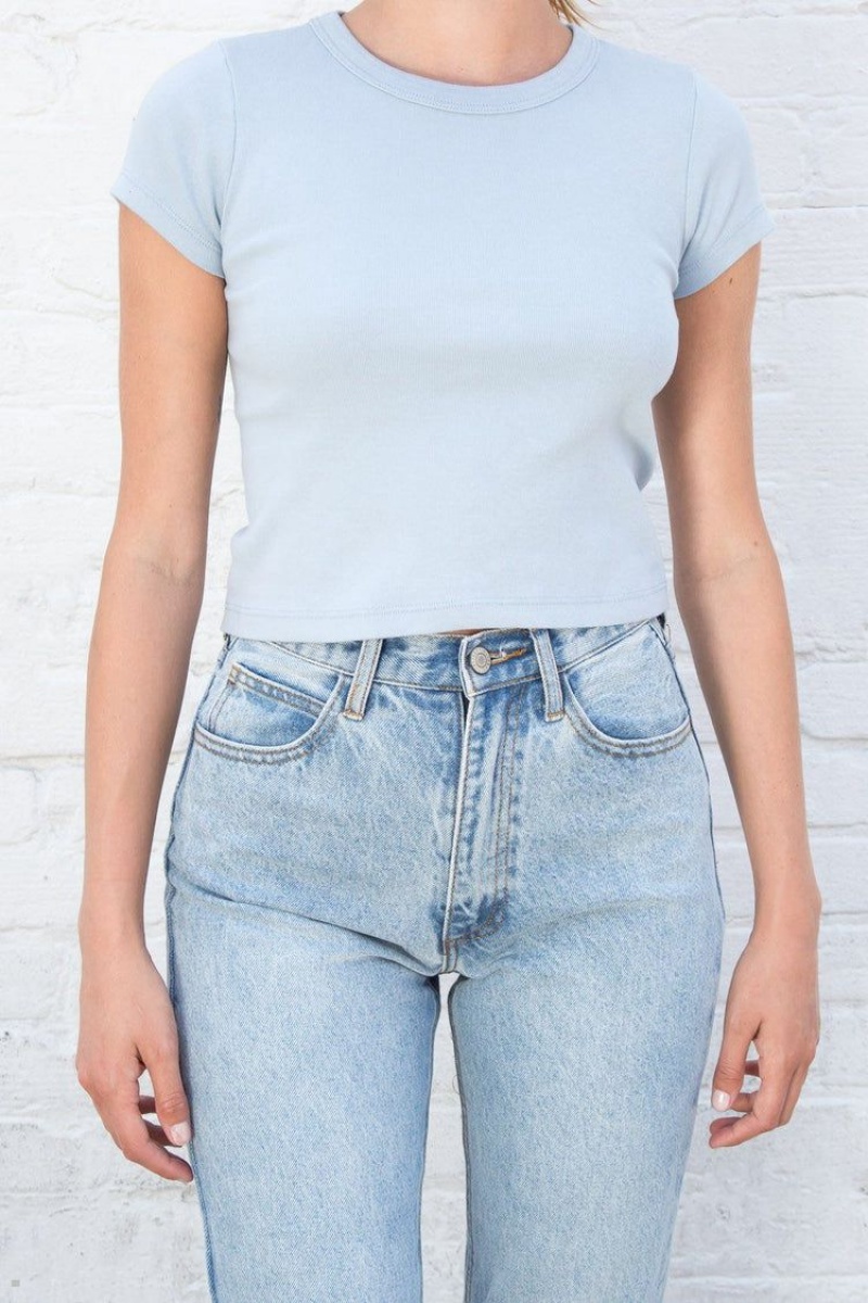 Hauts Brandy Melville Ashlyn Bleu Clair | BDY-91142592